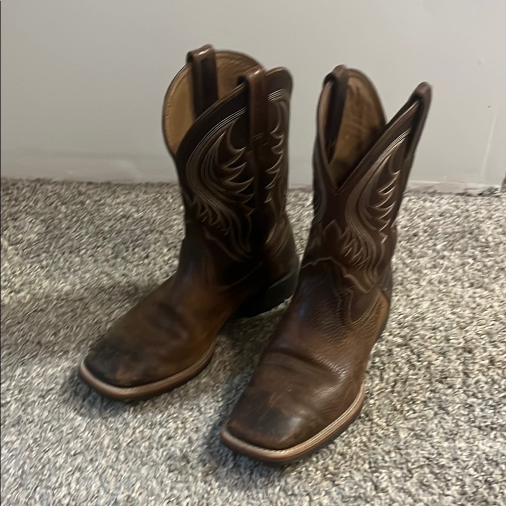 Ariat Brown Cowboy Western Boots Square Toe